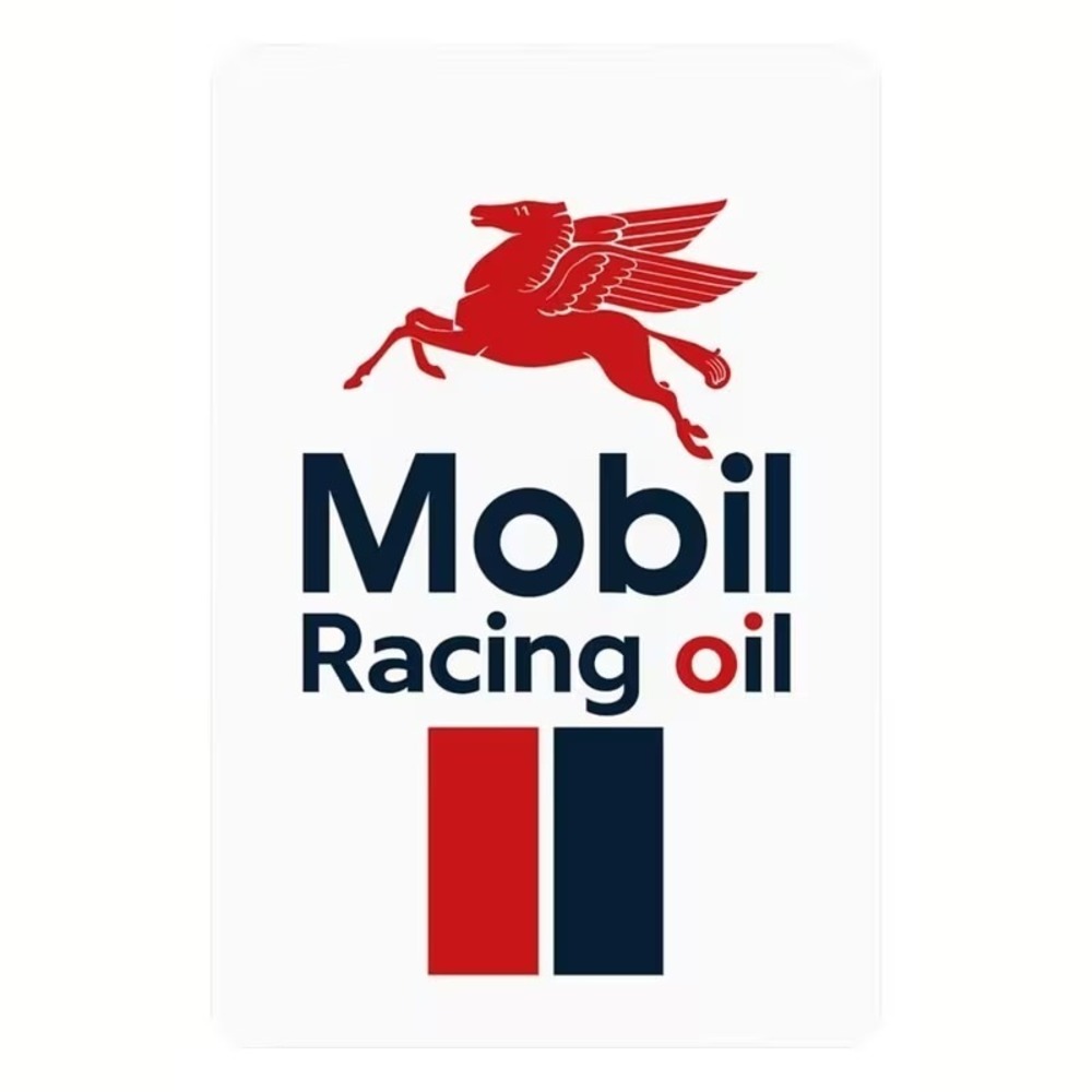 Mobil Racing Motor Oil Tin Sign Rustic 8x12 Garage Mechanic Car‎ Man Cave